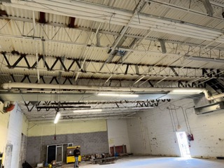 ALDI retail buildout roof framing overview