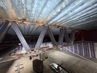 ALDI buildout field-installed steel framing